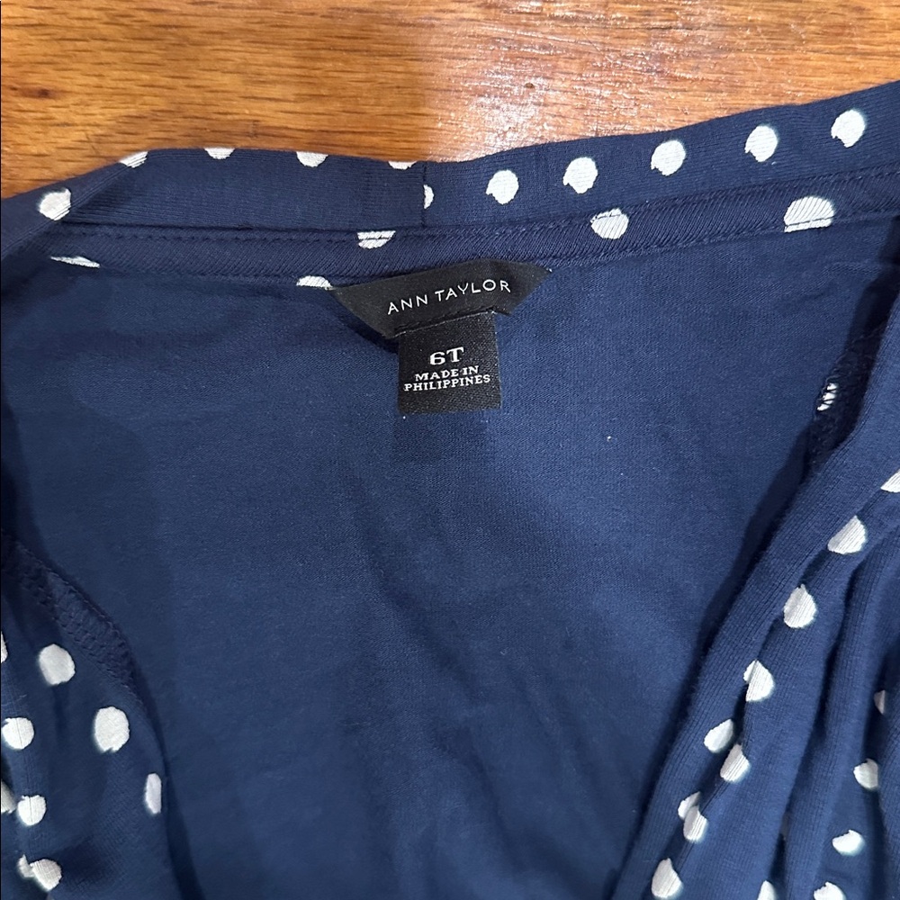 Ann Taylor Blue Polka Dot Wrap Dress - Picture 9 of 12